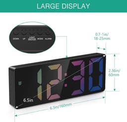 Digitale LED Wekker met Stemgesturing – Slaapkamer Klok met Temperatuur & Kalender – Instelbare Helderheid & USB-C Oplaadbaar – Zwart / 1 stuks — thumbnail 3