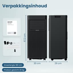 Auronic Mobiele Airco - 7.000 BTU - 3-in-1 - Airconditioning met 2 Raamafdichtingskits - Ventilator - Ontvochtiger - Tot 20m² - Zwart — thumbnail 9