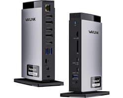 WAVLINK Dockingstation USB 3.0 voor Externe Schijven, HDMI/DVI/VGA, Gigabit Ethernet, Audio, 20V 3.5A