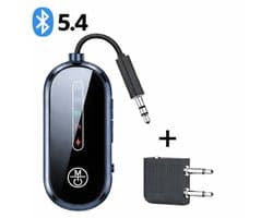 Bluetooth Transceiver 2-in-1 – Bluetooth 5.4 Zender & Ontvanger Adapter – 3,5 mm AUX – Universele Bluetooth Audio Adapter voor TV, Auto, Laptop, Tablet & Vliegtuig