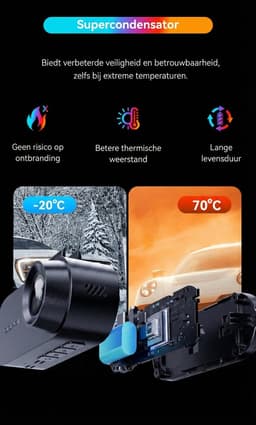 Dashcam - 2K HD - voor Auto - Voor en Achter Camera - Dual Dashcam - DDPAI — thumbnail 3