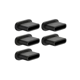 DW4Trading Siliconen Stofpluggen 5 Stuks Voor USB C Aansluitingen, Ideaal Voor Iphones - Zwart — thumbnail 1