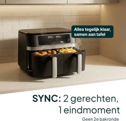 Vivid Green Airfryer 11L - Dubbele Mand - PFAS-vrij - Dual Zone met SYNC – XXL - 2950W — thumbnail 2