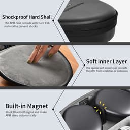 AirPods Max Case Accessory - Hard Shell Case met Slaapmodus - EVA Materiaal, Waterdicht & Stofbestendig - Voor Apple Headphones - Zwarte Reiskoffer Met Extra Opbergvak — thumbnail 2