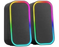 Gaming Luidsprekers 20W met RGB Verlichting en Bluetooth 5.3 voor PC en Mobiel