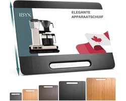 Ibyx Bamboe Schuifplank - Krasvrije Onderzetter met Wieltjes voor Koffiezetapparaat, Airfryer & Espressomachine - Keuken Organizer