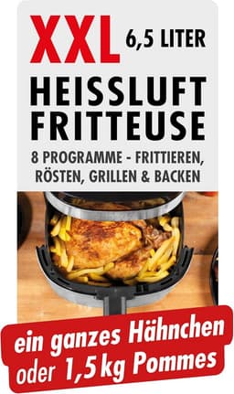 XXL Heteluchtfriteuse 6,5L met 8 Programma's en Touchscreen — thumbnail 7