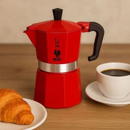 Italiaans koffiezetapparaat - PEZZETTI - ITALEXPRESS - Aluminium - 3 kopjes - Rood — thumbnail 2
