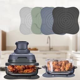 3 stuks hittebestendige mat - geschikt voor Ninja CRISPi Airfryer FN101EUGY - 27.2cm Antislipmat - Lichtgroen & lichtblauw & gebroken wit - Warmte-isolerende mat — thumbnail 8