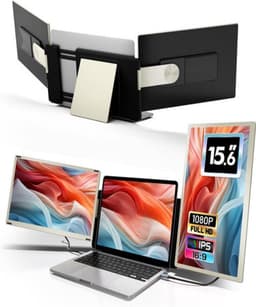 15,6 Inch Laptop Schermverlenger – Dual Screen Extender FHD 1080P IPS – 120% sRGB – USB-C & HDMI Plug & Play – Voor Mac, Windows & Chrome — thumbnail 1