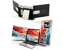 15,6 Inch Laptop Schermverlenger – Dual Screen Extender FHD 1080P IPS – 120% sRGB – USB-C & HDMI Plug & Play – Voor Mac, Windows & Chrome