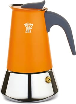 Italiaans koffiezetapparaat - PEZZETTI - STEELEXPRESS - Roestvrij staal - 4 kopjes - Geschikt voor alle kookplaten inclusief inductie - Oranje — thumbnail 1