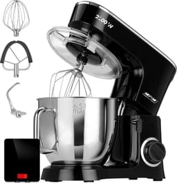 Professionele bakmixer met weegschaal en planetair systeem - 6,5L roestvrij staal, 6 snelheden, ideaal voor deeg en beslag — thumbnail 1