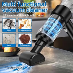 Handstofzuiger met Accu – 15000 PA | 4-in-1 Mini Autostofzuiger | Krachtige Draadloze Schoonmaker voor Auto, Keuken, PC, Bank, Huis & Huisdierenhaar | USB-oplaadbaar – Compact & Slim — thumbnail 3