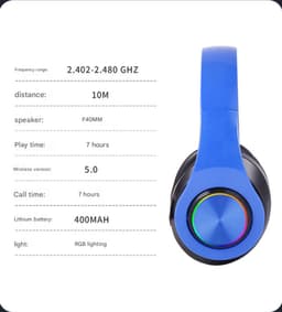 Bluetooth over-ear hoofdtelefoon, draadloos surround sound, opvouwbaar, handsfree, met microfoon, hifi-stereo, ondersteunt Micro SD/TF/FM-kaarten voor laptops/telefoons/pc's. — thumbnail 5