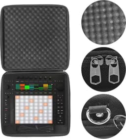 Audio Workstation Controller Case voor Music Production – Hard Shell met Crossbody Strap, EVA Shell en Fleece Voering, Zwart — thumbnail 5