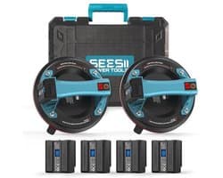 Elektrische Vacuüm Zuignappen voor Glas - Set van 2, 200 mm, LCD-Display, Max. Belastbaarheid 270 kg