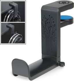 Hoofdtelefoonhouder met 360 graden draaibare arm en kabelopslag - Universele Klem voor Bureau — thumbnail 1