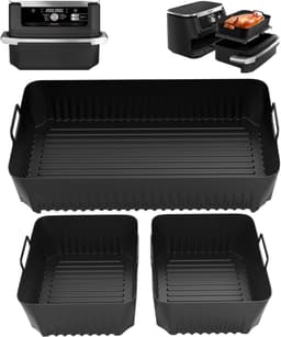 Ninja AF500EU Accessoires - 10.4L + 2x 5.2L Silicone Vormen - Ovenbestendig, Afwasmachinebestendig - Zwarte Bakvorm voor Dual Zone Airfryer — thumbnail 1