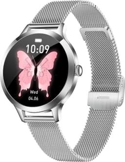 Evy24 Smartwatch Dames 35mm - AMOLED Horloge - Stappenteller - Slaapmonitor - Saturatiemeter - Bluetooth Bellen - Geschikt voor Android & iOS - Zilver — thumbnail 2