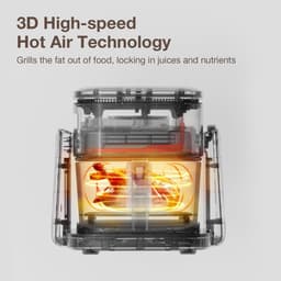 2-in-1 Multifunctionele Airfryer met Plaatfunctie - 4 Liter, 1100W, 8 Kookprogramma's — thumbnail 3