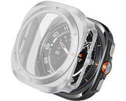 Screen protector - Geschikt voor Samsung Galaxy Watch Ultra (2024/2025) - Full Cover Hard Case / Beschermend Hoesje - Zilver