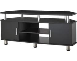 Moderne Tv-bank met Multi-opslag en Gelaagd Ontwerp - 120x40x52cm Zwart Chroom