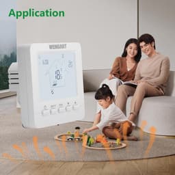 Wengart heating thermostats WG02B05, 7-day programmable LCD display touch screen AC230V Max3A work for underfloor heating white backlight — thumbnail 5