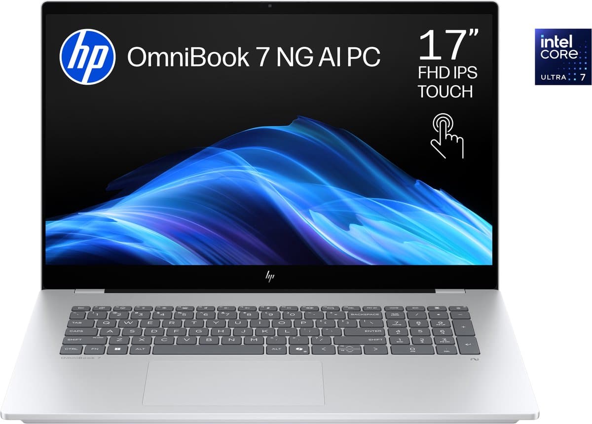 HP OmniBook 7 NGAI 17-dc0771nd - Copilot+ Laptop - 17.3 inch - Intel® Core™ Ultra 7 Processor 256V - 16 GB RAM - 1000 GB SSD - Windows 11 Home — afbeelding 1