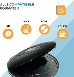 Einarr Supplies Discman - Portable CD Speler - MP3, WMA / CD-R / CD-RW Compatible Speler - Oplaadbaar met USB Aansluiting - Anti-Shock bescherming - Inclusief Oordopjes - zwart — thumbnail 4