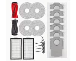 10R Accessoires voor Roborock Saros 10R, Qrevo CurvX Robotstofzuiger en Dweil, 1 Set Hoofdborstel, 2 HEPA-filters, 4 Zijborstels, 4 Dweilkussens, 6 Stofzakken