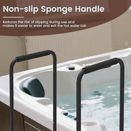 Whirlpool-trap met dubbele leuningen – 3-traps spa-treden voor whirlpool en zwembad – Afneembare U-vormige leuning, antislip treden, verstelbare voet, draagvermogen van 204 kg – Novihome Spa Step Deluxe — thumbnail 5