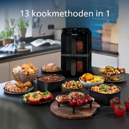 Philips 4000 Series Dual-Stacked Dubbele Airfryer – NA460/00 - 2 Lades (Sync) – 10 L – Tot 6 Personen – Bespaart 45% Ruimte — thumbnail 4