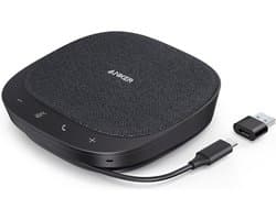 USB Conferentie Speaker voor Thuiswerk, 360° Voice Coverage, Smart Stembalans en Full Duplex Audio