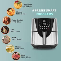 XXL Heteluchtfriteuse 7,5l met Digitale Touchscreen en 10 Menu's voor Gezond Koken — thumbnail 7