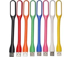 8 stuks flexibele mini USB LED-lampen voor laptop en toetsenbord, draagbaar leeslampje met zwanenhals