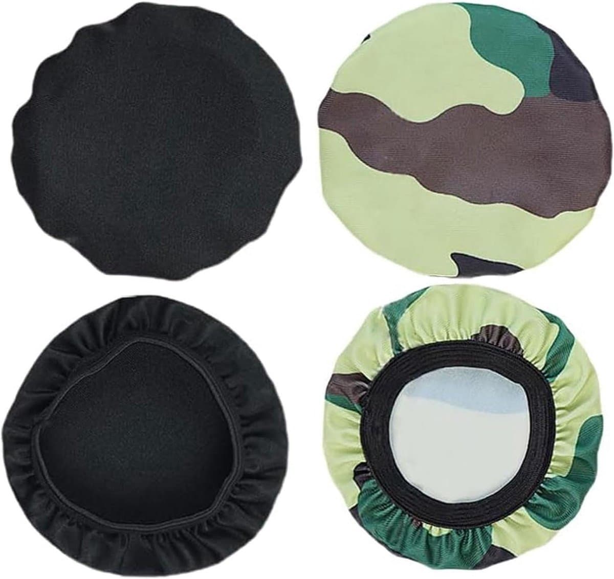 Wasbare hoofdtelefoonhoezen 4 stuks zwart - geschikt voor hoofdtelefoons 9-10,5 cm - stofdicht - elastische camouflage - uitschuifbare vervanging — afbeelding 1