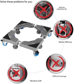 Universele basis voor wasmachines (trommel en pulsator), koelkastrekken, zwenkwielbeugel en verhogingsstandaard. — thumbnail 2
