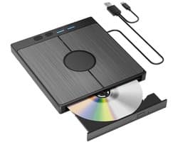 7-in-1 externe schijf, draagbare voor pc met USB 3.0/Type-C/SD/TF-kaartpoort, ondersteunt optische schijven van 100 GB. Externe USB-schijf geschikt voor Windows XP/7/8/10-branders/11M ac-laptops.