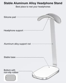 Hoofdtelefoonstandaard voor gaming en over-ear hoofdtelefoons – Zware headsethouder van aluminium en ABS — thumbnail 2