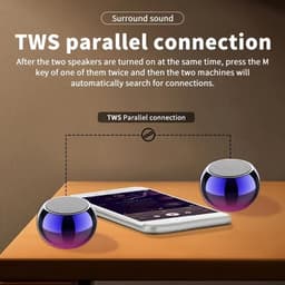 Draagbare Bluetooth mini-luidspreker, 360° surround sound, basmembraan, gemaakt van aluminiumlegering. — thumbnail 5