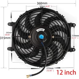 Koelventilator 12 inch voor auto's - Efficiënte 80W koeler met 10 bladen — thumbnail 4