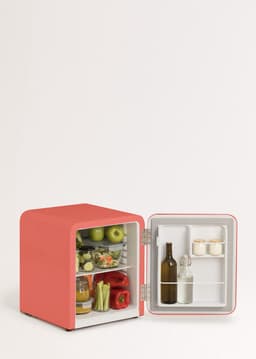 CREATE - Koelkast in retrostijl - Terracotta - Handvat Hout - FRIDGE RETRO 48L — thumbnail 8