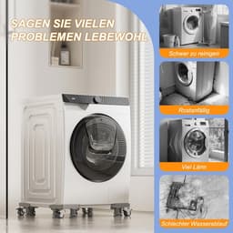 Verstelbaar Wasmachine-onderstel met Wielen en Trillingsreductie - Ondersteuning tot 300 kg — thumbnail 4
