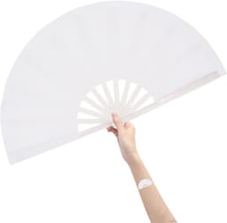 Grote Opvouwbare Nylondoek Ventilator voor Vrouwen - Handventilator voor Dans en Geschenken — thumbnail 2