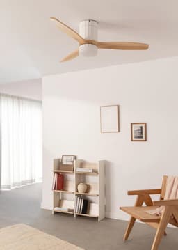 Witte Plafondventilator met Verlichting en Afstandsbediening - 40W, Ø 132 cm, 6 Snelheden — thumbnail 5