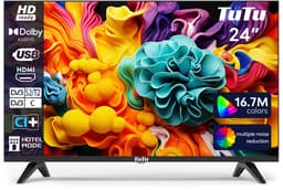 TuTu Standaard TV - LED HD - 24 inch/61 cm - Frameless Design - Triple Tuner DVB-T/T2/C/S/S2 - HDMI x1, USB x1, CI+ - TUB24F1DN — thumbnail 1