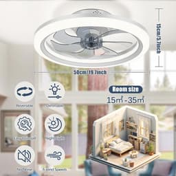 Plafondventilator met Licht en Afstandsbediening - Modern en Stijlvol voor Elk Interieur — thumbnail 2