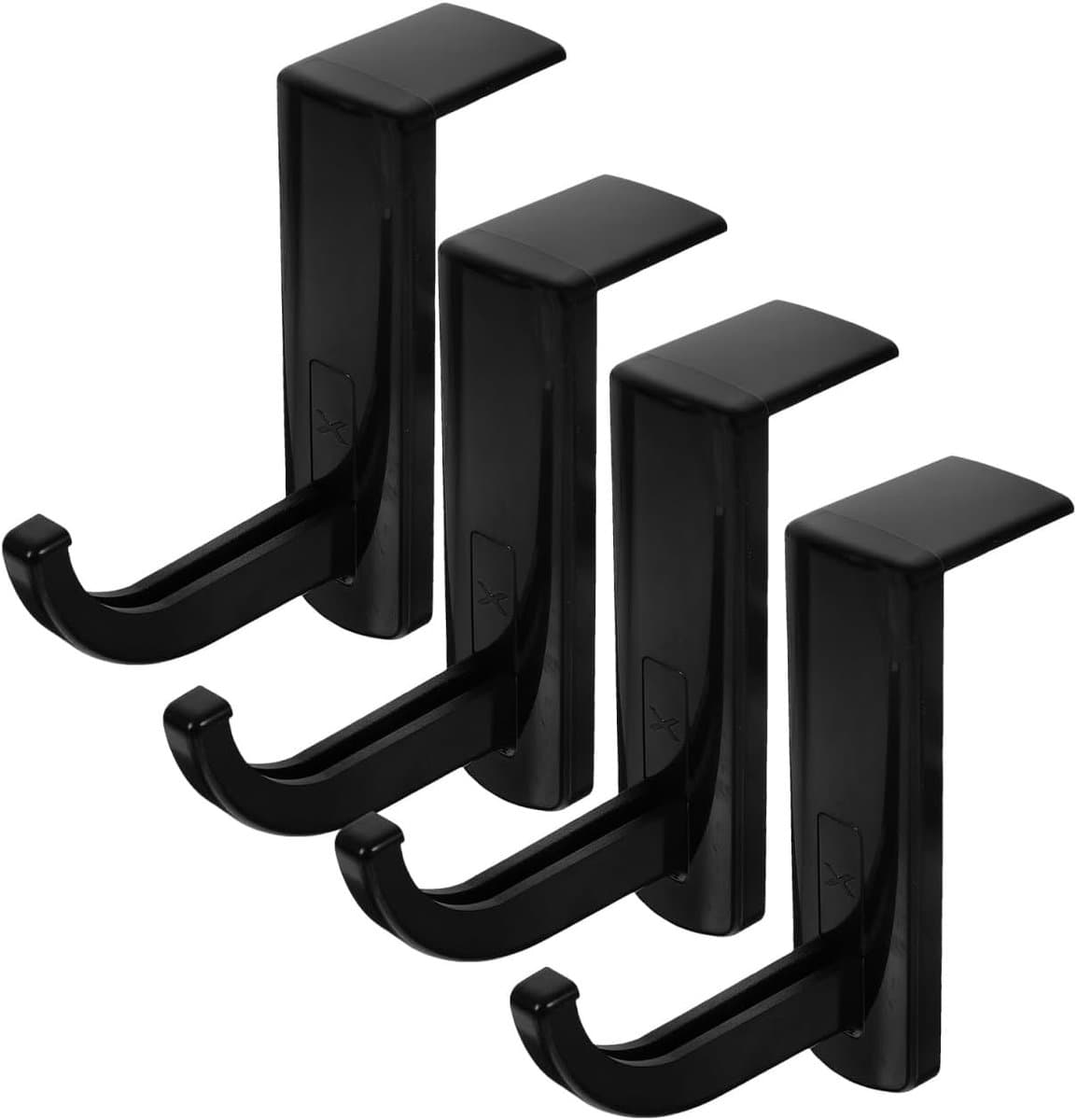 4 Stuks - Koptelefoonhouders - 8*2.5*7.6 cm - Headset Houder - Koptelefoon Haak - Koptelefoon Standaard - Headset Hanger - Zwart - Kunststof - Antislip - Zelfklevend - Koptelefoon Houder voor Bureau — afbeelding 1