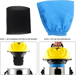 Filterset voor nat- en droogstofzuiger - geschikt voor Kärcher WD 2, WD 3, WD 4 - met 6 textielfilterzak en 6 nat/schuimfilter - 12 stuks — thumbnail 4